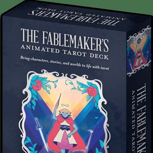 Juego de cartas en caja de la baraja de tarot animada de The Fablemaker Rider Waite inspiró la animación en bucle en cada carta brujería brujería oráculo magia