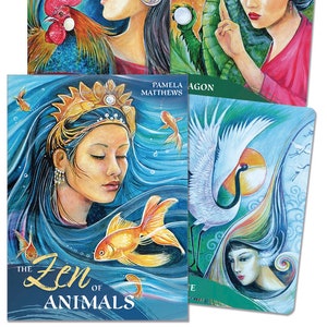 Zen Of Animals Orakel Karten und Ratgeber Set Tarot Karten Deck Buch Kit Fantasy Kunst Magie Pagan Wicca Wicca Hexen Tier Hexen