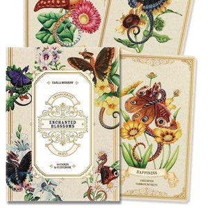 Enchanted Blossoms Empowerment Oracle Cards & Guidebook Set Tarot Card Deck Book Kit magick magia pagã wicca wiccan bruxa artesanato bruxaria