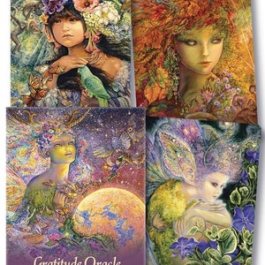 Dankbaarheid Orakel Kaarten & Gids Set Josephine Muur Healing Tarot Kaart Deck Boek Kit fantasie kunst magie heidense wicca wicca heks