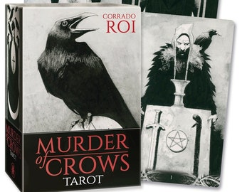 Zestaw kart tarota i przewodnika Murder of Crows Zestaw talii kart Oracle Magick Magic pogański czary czarownictwo rzemiosło druid kruk kruk kruki