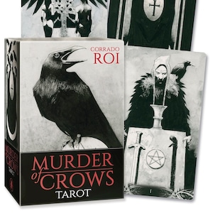 Murder of Crows Tarotkaarten en gidsset Orakelkaartspel boekenset magie magie heidense hekserij hekserij druïde raaf kraai raven