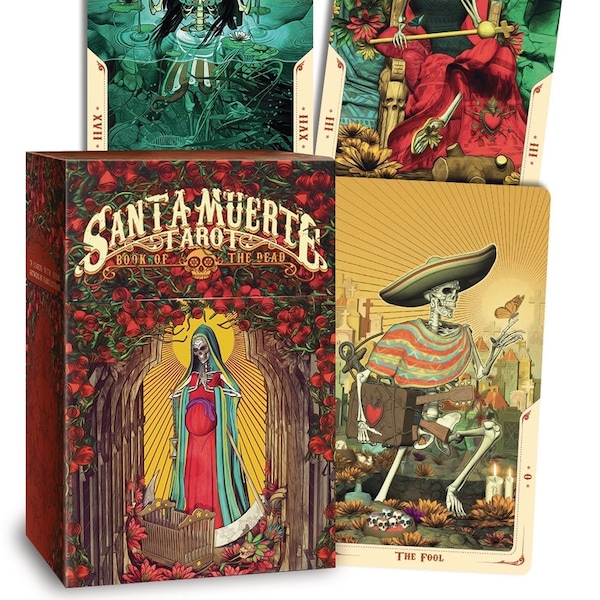 Santa Muerte Tarot Cards & Booklet Set Oracle Card Deck Kit fantasy art magick magic pagan witchcraft witch craft Day of the Dead Muerta