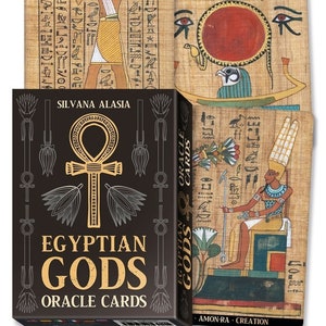 Egyptian Gods Oracle Cards Set Tarot Card Deck Booklet Kit magick magic pagan wicca wiccan witch craft Ancient Egypt Mythology Egyptology