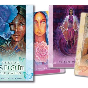 Sabiduría Universal Oracle Cards & Guidebook Set Tarot Card Deck Book Kit fantasía arte magia magia pagana wicca wicca bruja mística mística