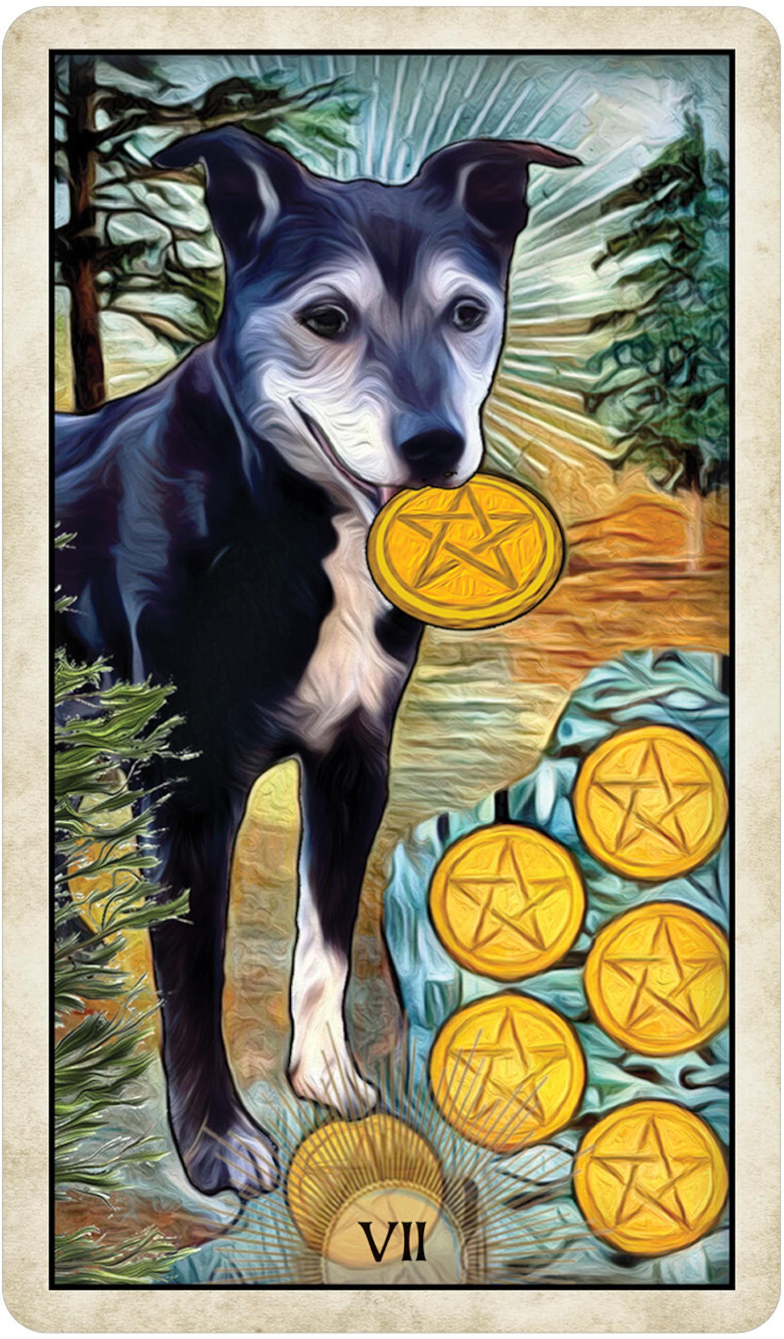 Wise Dog Tarot Cards & Guidebook Set Dogs Oracle Card Deck Etsy