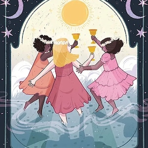 Conjunto de cartas e guia de tarô para crianças, baralho de cartas oracle infantil, kit de livro, fantasia, arte, magia, pagão, bruxaria, artesanato, crianças