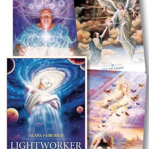 Lightworker Oracle Cards and Guidebook Set Light Worker Tarot Card Deck Book Kit fantasy art magick magic pagan wicca wiccan angel angels