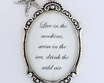 Vivre au soleil Nager dans la mer Boire l’air sauvage Ralph Waldo Emerson Citation Starfish Sea Star Star Pendentif Collier