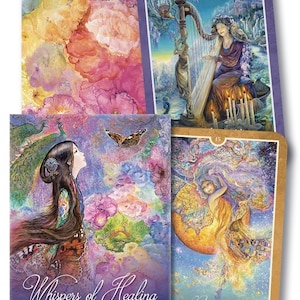 Whispers of Healing Oracle Cards & Guidebook Set Josephine Wall Tarot Card Deck Book Kit fantasia arte magia magia pagã wicca wiccan bruxa