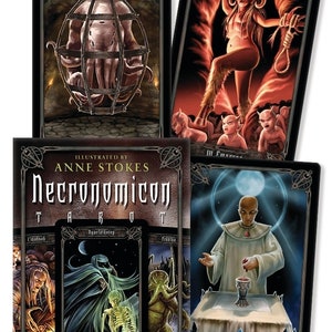 Necronomicon Tarot Kit Author Donald Tyson Illustrated Fantasy Artist Anne Stokes HP Lovecraft Inspired magick Alhazred Cthulu Mythos magick