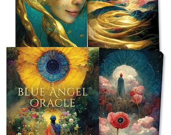 Blue Angel Oracle Cards & Guidebook Set Witchcraft Tarot Card Deck Book magick magic wicca wiccan witch craft Druid Celtic Angels Angelic