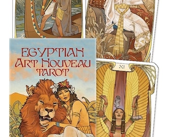 Egyptian Art Nouveau Tarot Deck Cards Set Oracle Card Booklet Egypt magick magic pagan wicca wiccan witch craft witchcraft Mucha style art