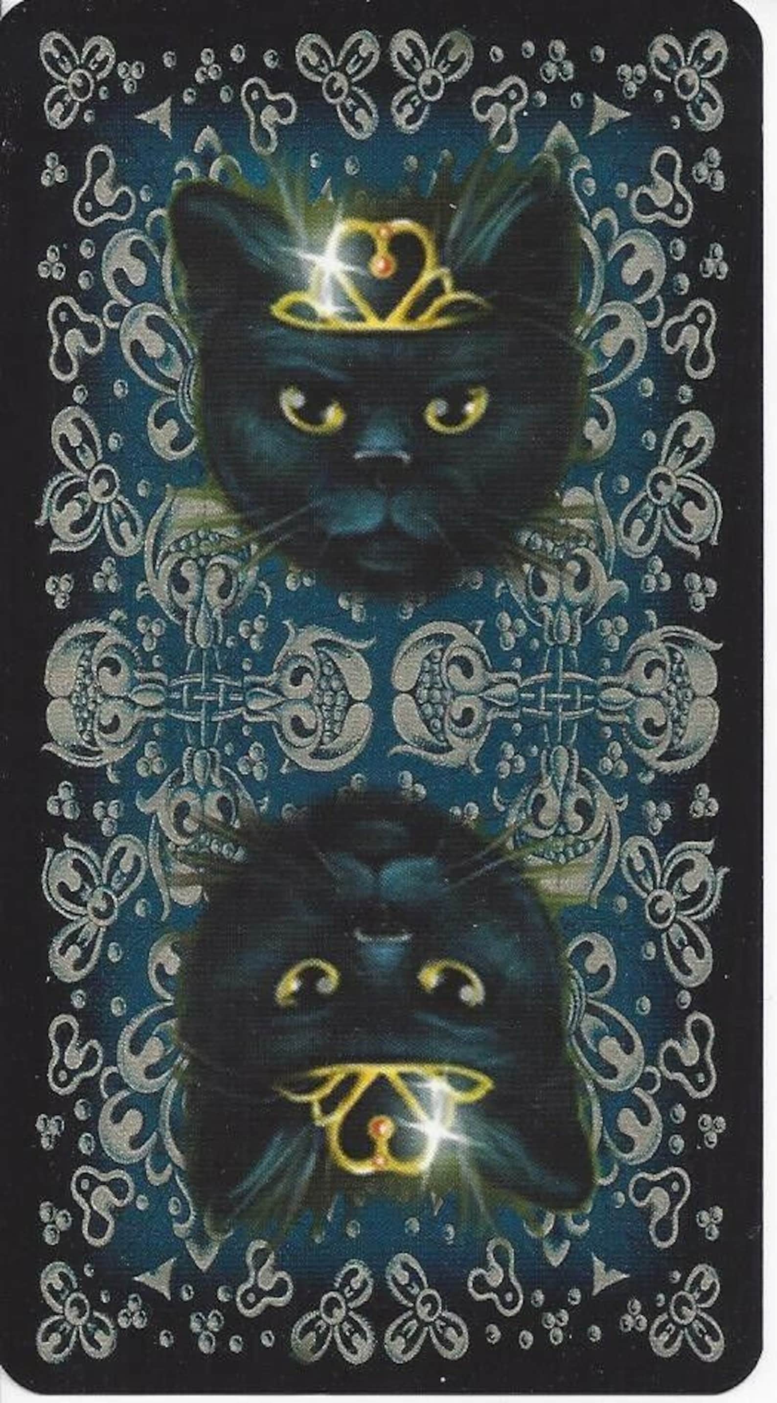 Black Cats Tarot Deck Cards Set Fantasy Art Oracle Card Etsy