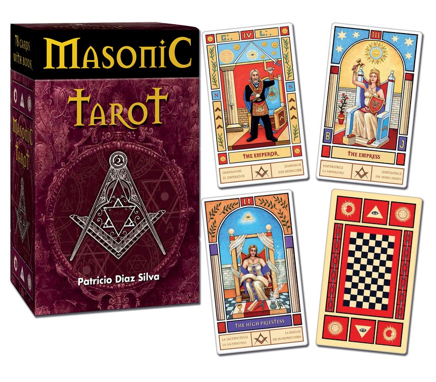 Masonic Tarot Cards & Book Set Oracle Card Deck Kit Mason Masons