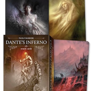 Dante's Inferno Oracle Kaarten Deck Set Kaartboekje waarzeggerij magie heidense Wicca hekserij hekserij fantasy art tarot Druid Celtic