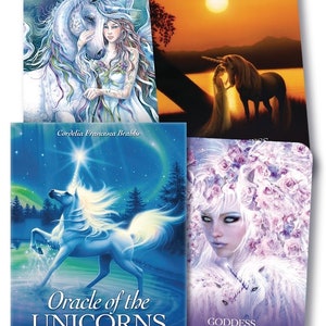 Oracle of the Unicorns Cards and Guidebook Set Tarot Card Deck Book Kit fantasy art magick magic pagan wicca wiccan witch witches unicorn