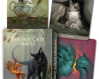 Fantasy Cats Oracle Kit Deck Cards Set Paolo Barbieri Card Booklet divination magick magic pagan wicca witch craft witchcraft cat tarot