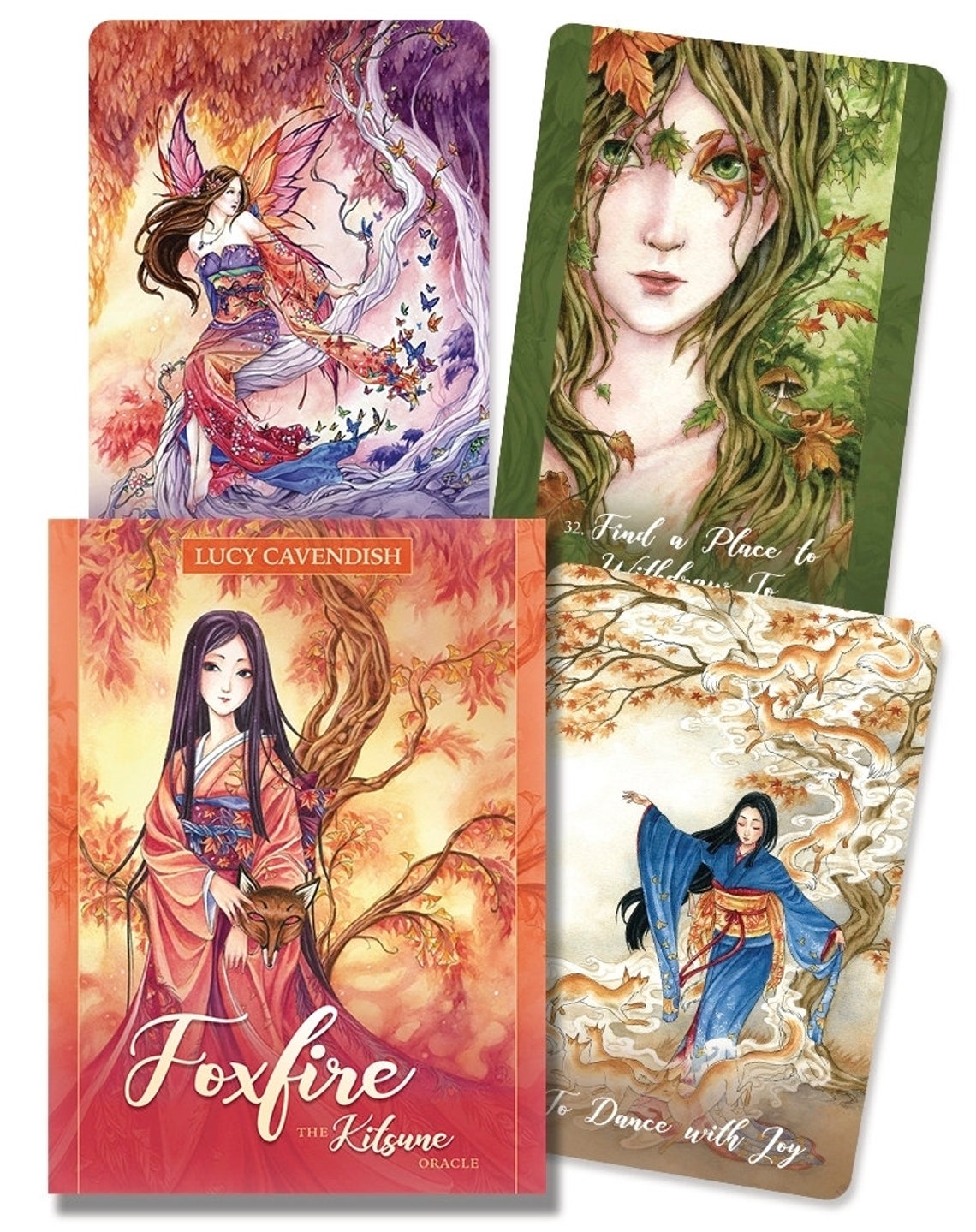 Foxfire Kitsune Oracle Cards and Guidebook Set Tarot Card Deck Book Kit ...