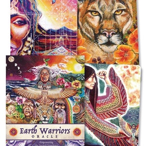 Erdkrieger Orakel Karten und Ratgeber Set Tarot Karten Deck Buch Kit Fantasy Kunst Magick Magie Pagan Wicca Wicca Hexe Hexen Witchcraft