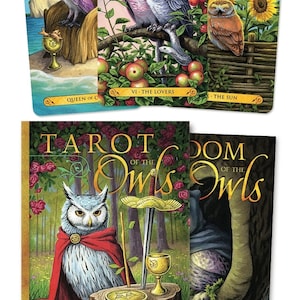 Tarot Of The Owls Kit Card Deck & Guidebook Set oracle cards and Book magic magick witch craft witchcraft wicca wiccan Owl Fantasy Art pagan