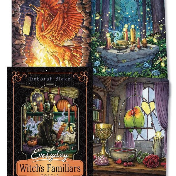 Everyday Witch's Familiars Oracle Cards Set Tarot Card Deck Booklet Kit magick magic pagan wicca wiccan witch craft witchcraft every day