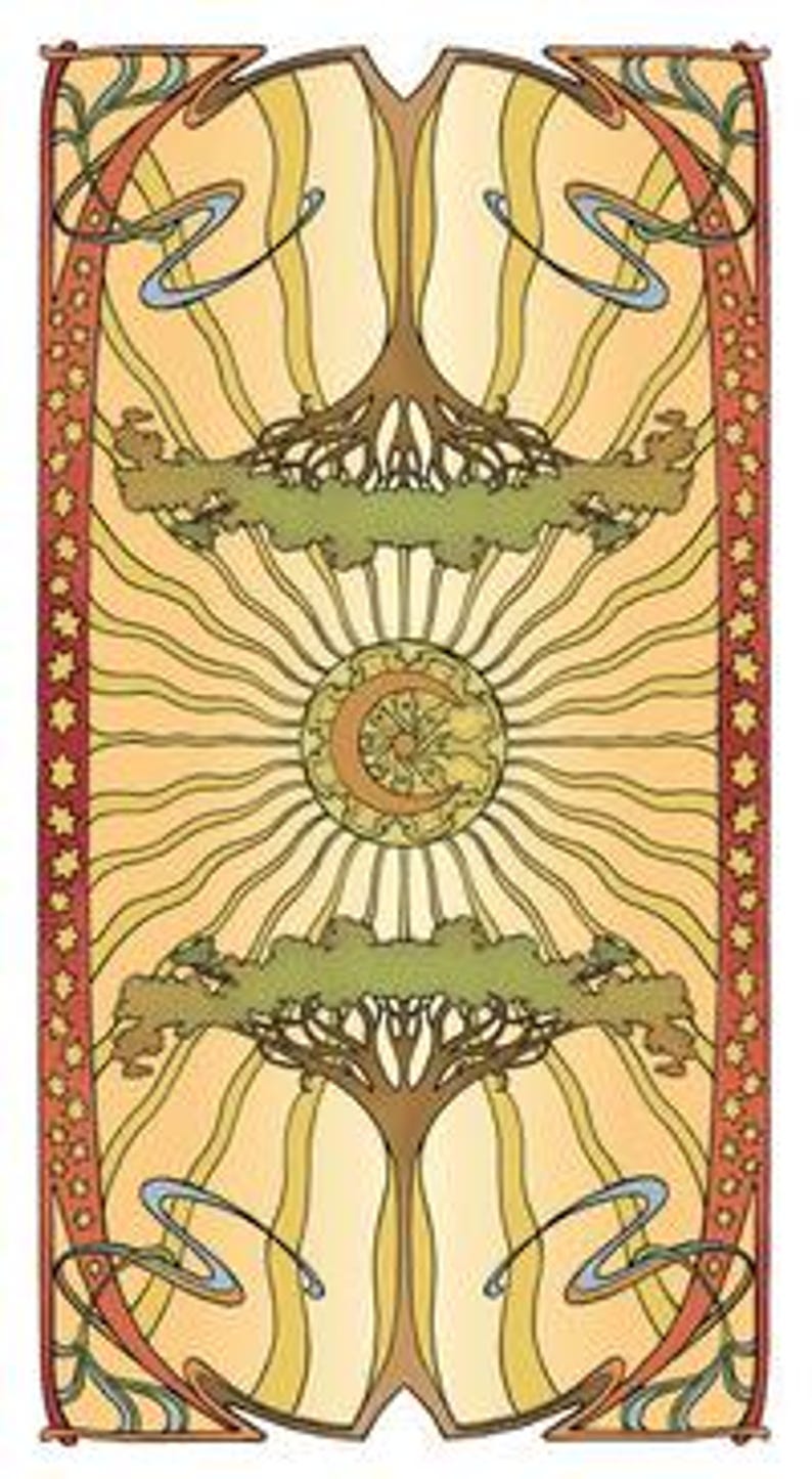 Golden Art Nouveau Tarot Deck Cards Set Fantasy Art Oracle Card Booklet ...