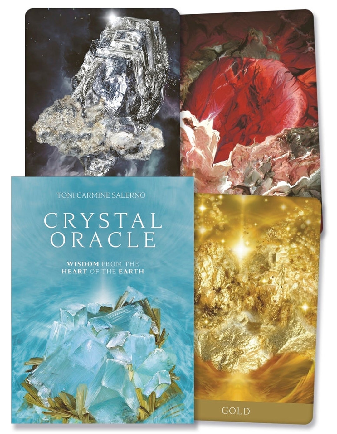 Crystal Oracle Cards & Book Set Crystals Tarot Card Deck Book Kit