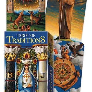 Tarot Of Traditions Deck Cards Set Fantasy Art Oracle Card Folleto adivinación magia pagana wicca wiccan brujería brujería celta