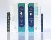 Classic Decorative Book Set, Dante 39 s Inferno, Alhambra, Sir Walter Scott and a Rare Savannah Cookbook in White, Blue and Sweet Grass Green