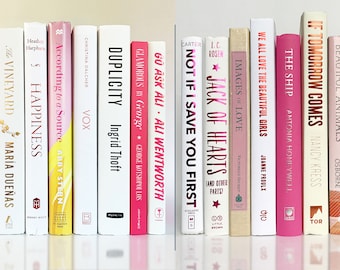 Choose One Pink or Rose & White Stack of Books: Poetry, Chick Lit, Literature and Bestselling Books for Decorating or for Bookshelf Decor