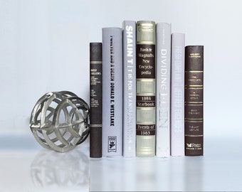 Shimmering Books for Decorating, for Styling Bookshelves or Coffee Tables Neutral Bookshelf Decor