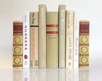 Decorative Book Set in Neutral Go-Everywhere Linen Beige for Bookshelves, Office Decor or for Mantels