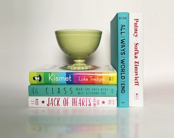 Charming Rainbow of Books for Decorating; Book Stack with a Sunlit Vibe for Bookshelf Decor, Bookcase Decor, Mantles or Styling Bookshelves
