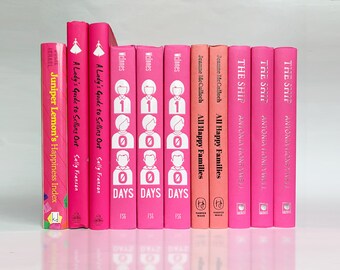 Books for Decorating in Bright Pink, Fuchsia and Salmon Pink: Choose One For Bookshelf Decor, Bookshelf Styling or Room Accents