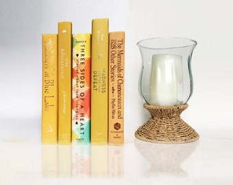 Books For Decorating: Charming Yellow Stack of Books For Bookshelf Decor, Mantel Decor or Coffee Table Books