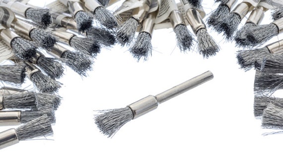 36 STEEL WIRE BRUSHES 5mm PENCIL TYPE SMS40 