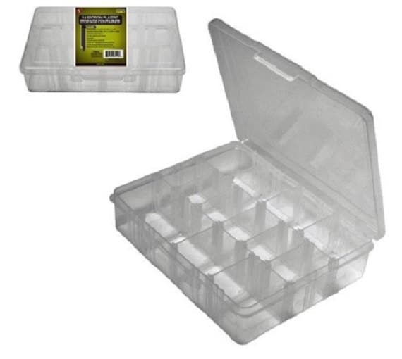 Jewelry Bead Plastic Storage Container 14 Section Adjustable