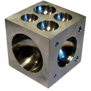 Jewelers Dapping Block With 21 Round Cavities 2 1/2&quot; Polished Stainless Steel