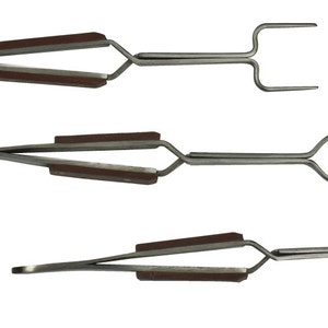 Fiber Grip Crossover Tweezer 3 Pc Set Stainless Steel Heat Resistant Lamp Working
