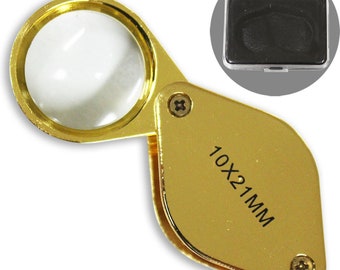 10 x 21mm Jewelers Loupe Gold Body