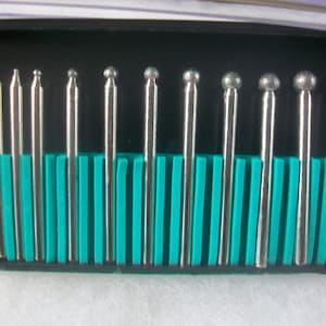 Diamond Ball Point Round Bit Burr  12 Pc. Assorted Lapidary Jewelry Fits Dremel