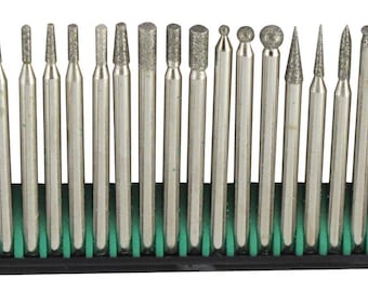20-piece 180 Grit Assorted Diamond Burr Set Lapidary Jewelry Fits Dremel
