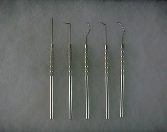 Pick Probe Set 5 pc Single Ended Assorted Stainless Steel Tips Jewelry Wax