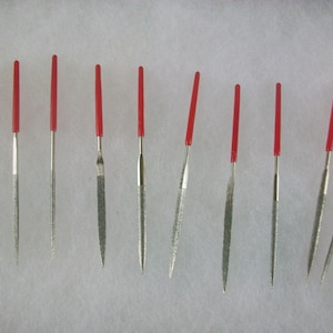 Assorted Mini Diamond Needle File 10 Pc Set 150 Grit PVC Dipped Handles