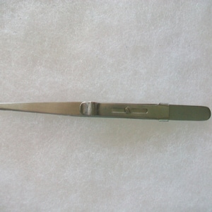 5-1/2&quot; Pearl Bead Slide Lock Tweezers Stainless Steel