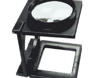 Folding Magnifier 4 1/4" Diameter Glass Lens 2 X Power
