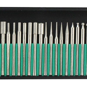 30-piece Assorted Diamond Burr Set:600 Grit Lapidary Jewelry Fits Dremel
