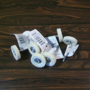 6 Felt Buffing Polish Wheel with Mandrel - 1&quot; Diameter Use with Dremel Rotary Tool