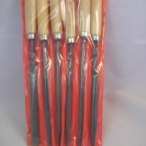 6 Pc Needle File Set 7&quot;  Wood Handles